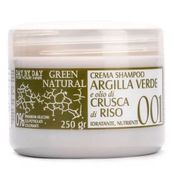 Alan Jey Green Natural Cream Shampoo Argilla Verde, 250 мл - Крем-шампунь с зеленой глиной и рисовыми отрубями