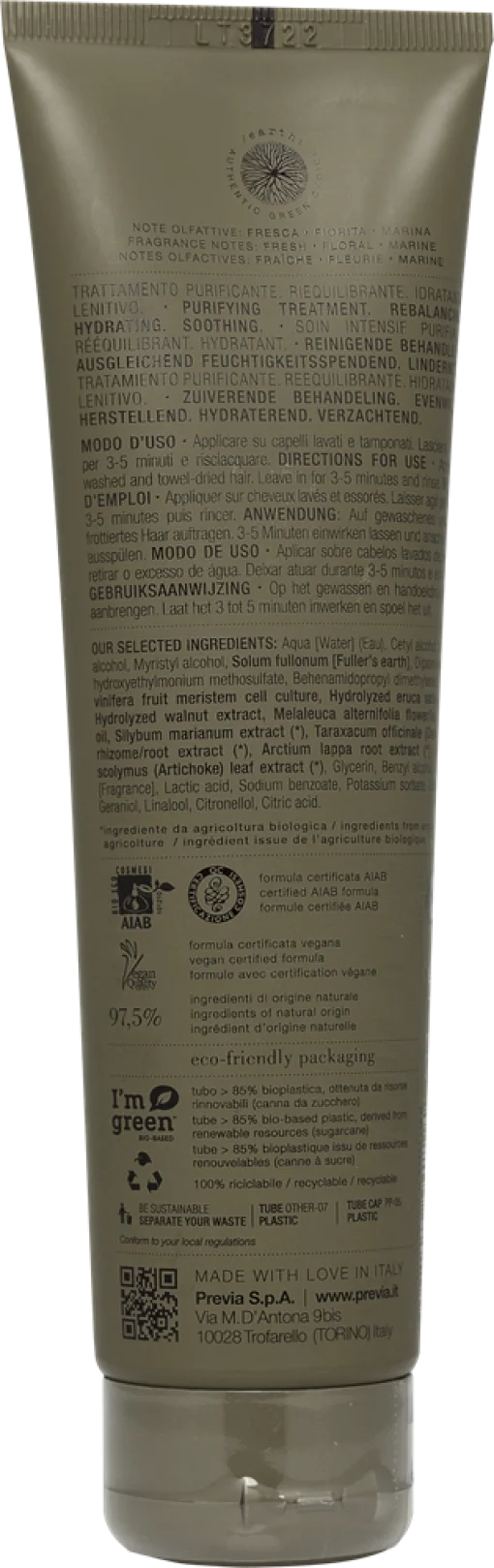 Previa Extra Life Purifying - Очищувальний догляд для волосся і шкіри голови