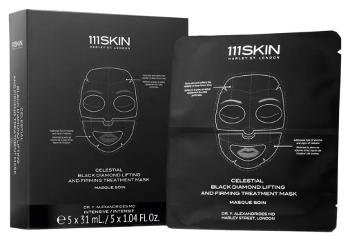 111 SKIN Celestial Black Diamond Lifting and Firming Treatment Mask, 5 шт - Підтягуюча та укріплююча маска для обличчя