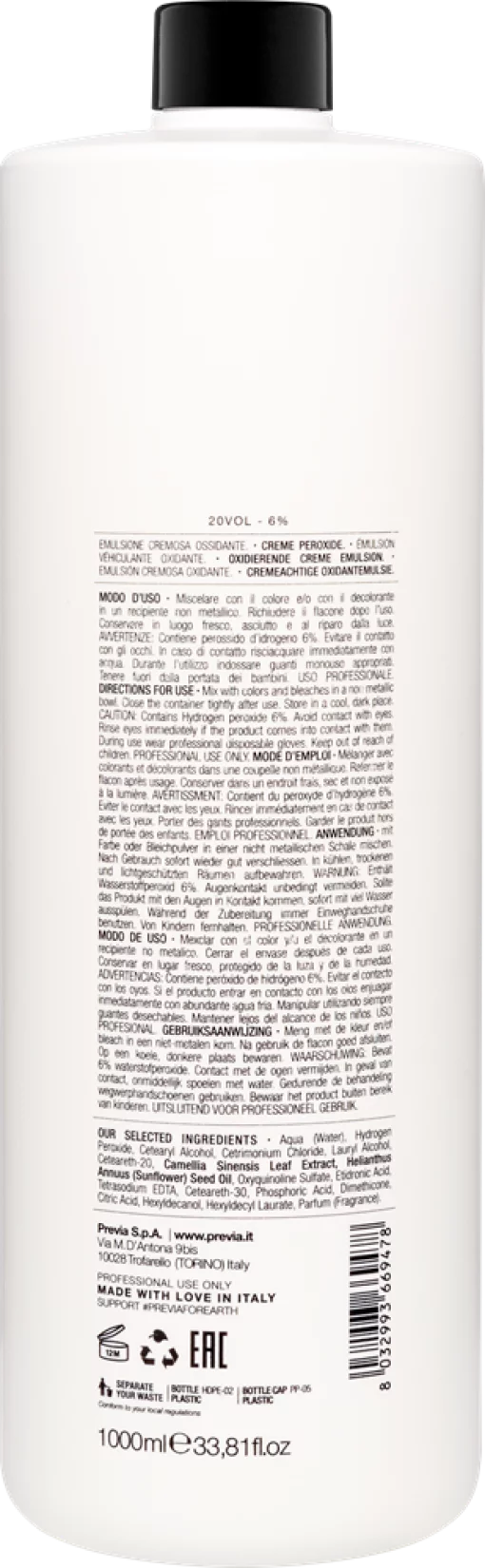Previa prof. Peroxide 20 VOL 6%, 1000 мл - Окислитель