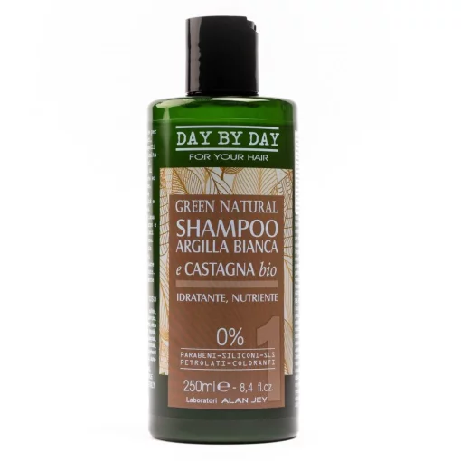 Alan Jey Green Natural Shampoo Argilla Bianca, 250 мл - Шампунь с белой глиной и каштаном