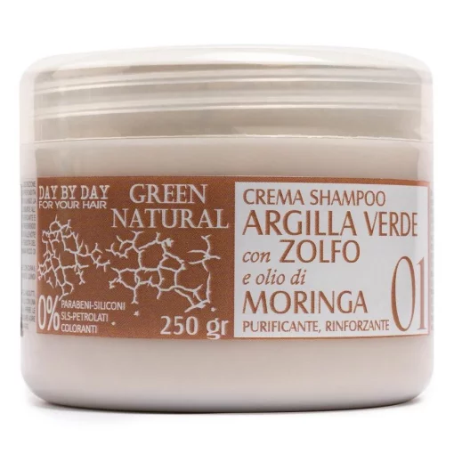 Alan Jey Green Natural Cream Shampoo Argilla Verde, 250 мл - Крем-шампунь с зеленой глиной, биосерой и маслом